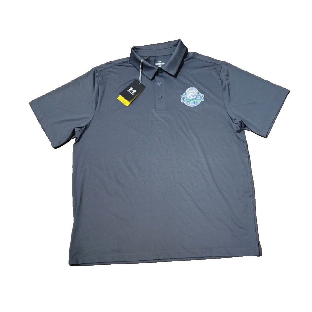 NEW Under Armour ACC Mens Tournament Logo Polo‎ Short Sleeve Shirt Men's Sz 2XL